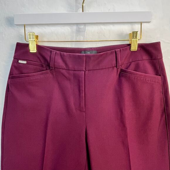 White House Black Market The Slim Ankle Burgundy Red Stretch Chino Dress Pants 2 - Picture 6 of 13